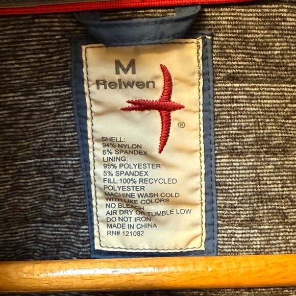 Relwen Jacket Two Tone Blue Windzip Popover Quilted Pullover Size Medium - Picture 3 of 6